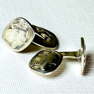 Georg Jensen Phoenix/Bird Double-Side Silver Cufflinks